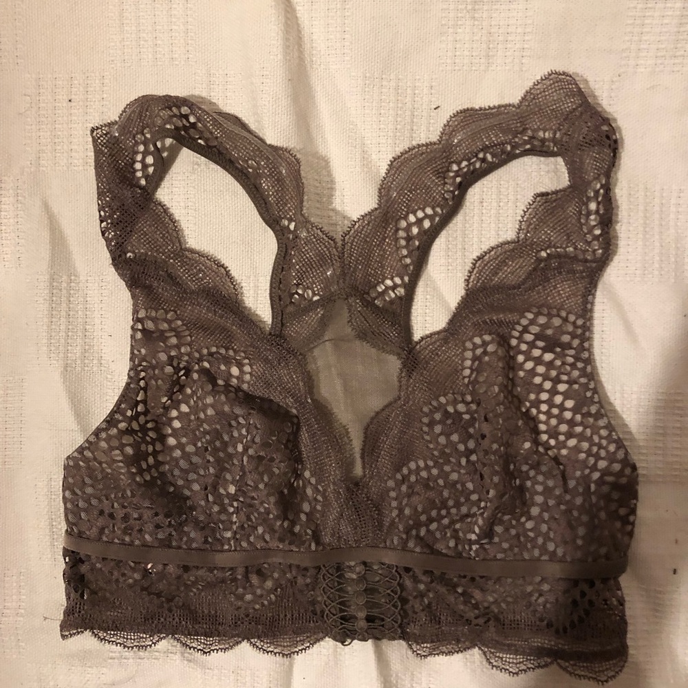 Brown lace bralette vs